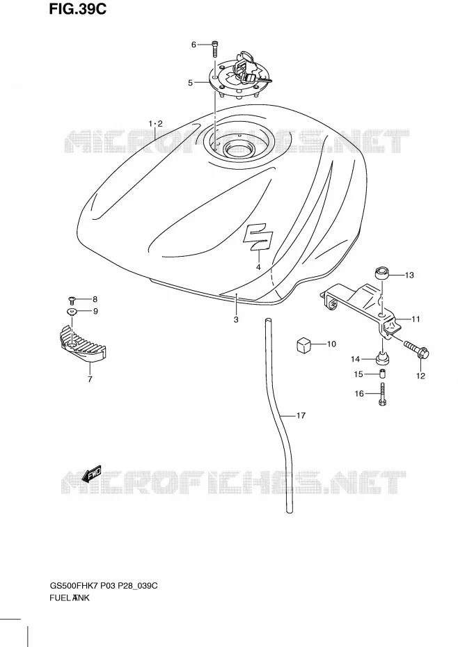 BENZINETANK (MODEL L0) Suzuki MOTO 500 GS-F 2009  GS500FHK9(P3)