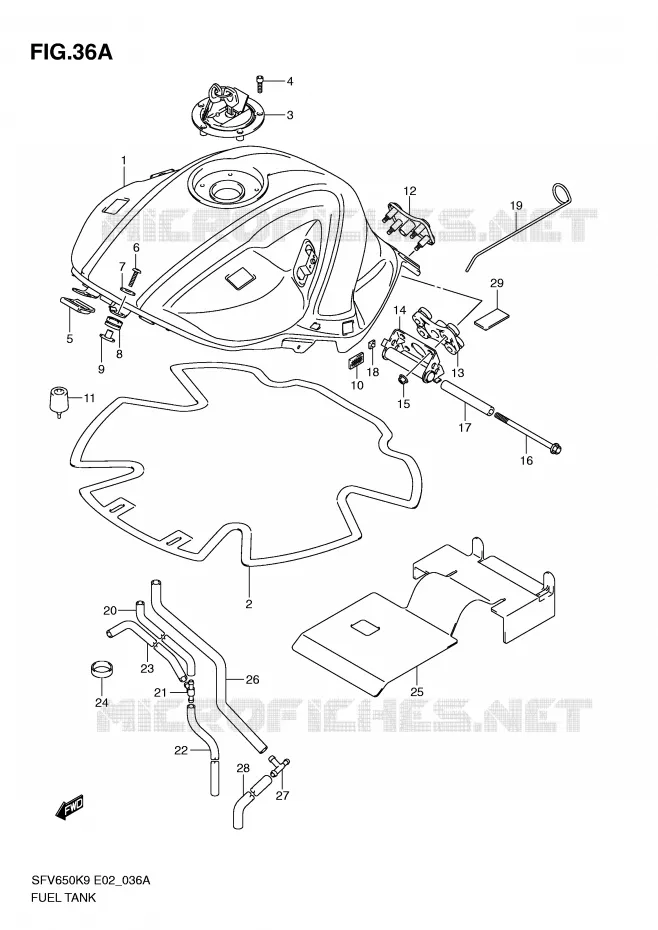 BENZINETANK (MODEL L0) Suzuki MOTO 650 GLADIUS 2010  SFV650AL0(E2)