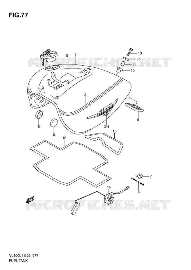 BENZINETANK (VL800TL1 E24) Suzuki MOTO 800 VOLUSIA 2011  VL800L1(E2)