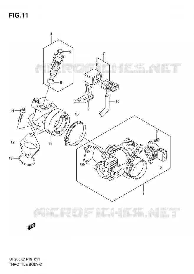 BRANDSTOFINJECTIE ASSY Suzuki SCOOTER 200 BURGMAN 2011  UH200GL1(P19)