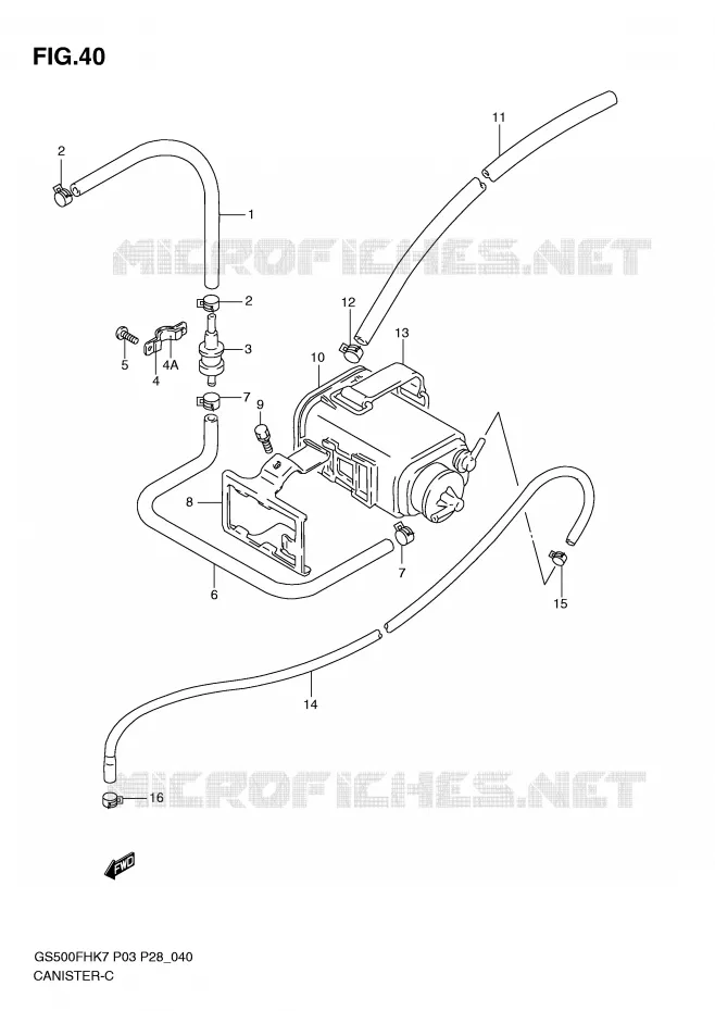 CANISTER (P33) Suzuki MOTO 500 GS-E 2010  GS500HL0(P3)