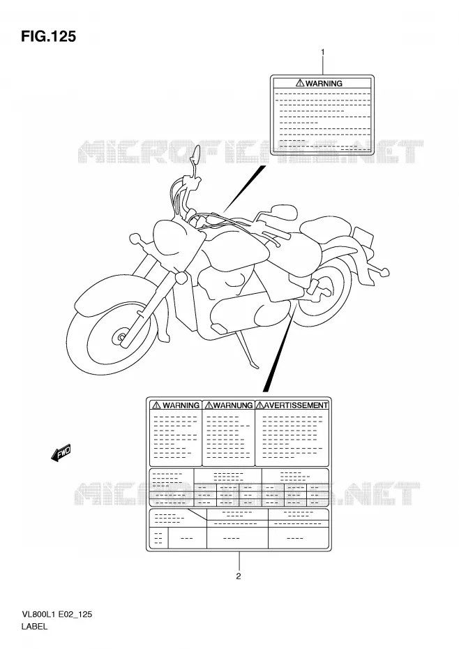 ETIKET (VL800CL1 E24) Suzuki MOTO 800 VOLUSIA 2011  VL800L1(E2)