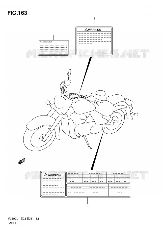ETIKET (VL800TL1 E33) Suzuki MOTO 800 VOLUSIA 2011  VL800CL1(E3/E28)