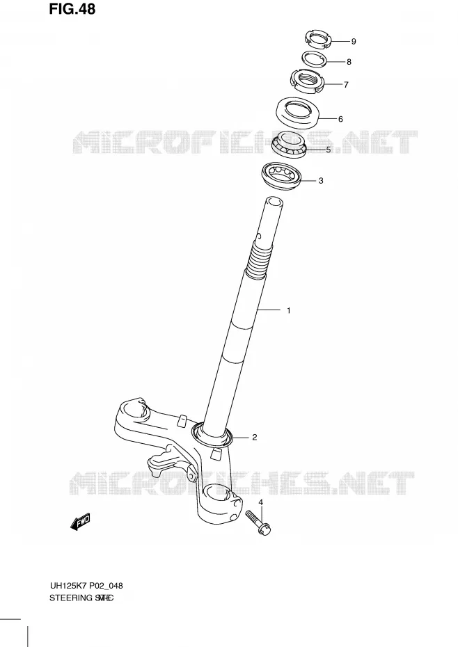 FIG. 48 (G- 4) STEERING STEM Suzuki SCOOTER 125 BURGMAN 2010  UH125GL0(P2)