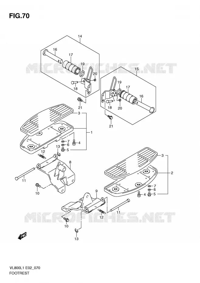 FOOTREST Suzuki MOTO 800 VOLUSIA 2011  VL800CL1(E2)