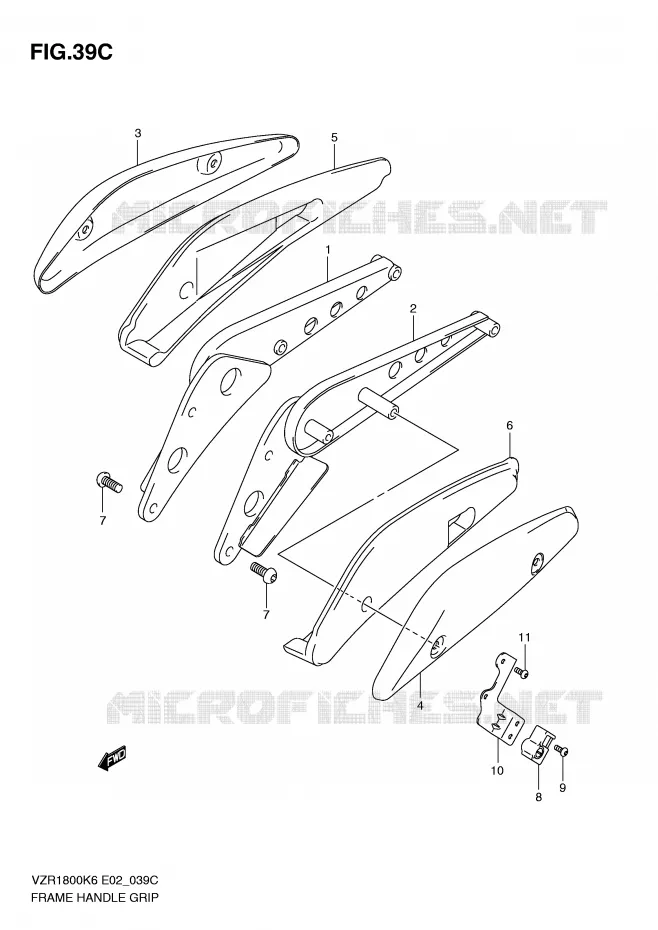 FRAME HANDGREEP (MODEL L0) Suzuki MOTO 1800 INTRUDER 2009  VZR1800ZK9(E2)