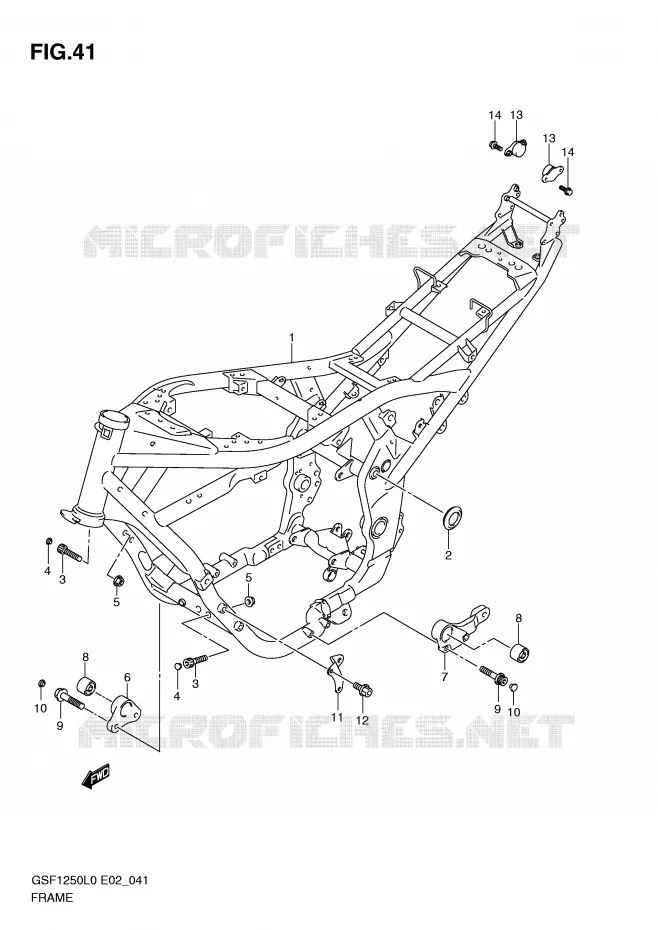 FRAME Suzuki MOTO 1250 BANDIT 2010  GSF1250AL0(E2)