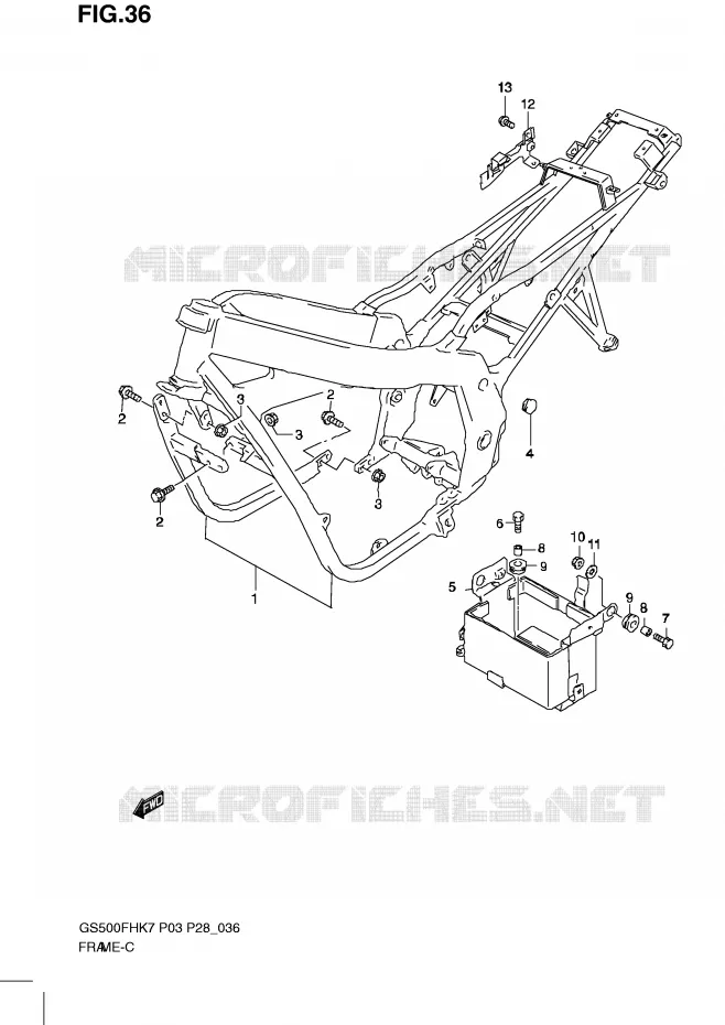 FRAME Suzuki MOTO 500 GS-E 2007  GS500HK7(P3)