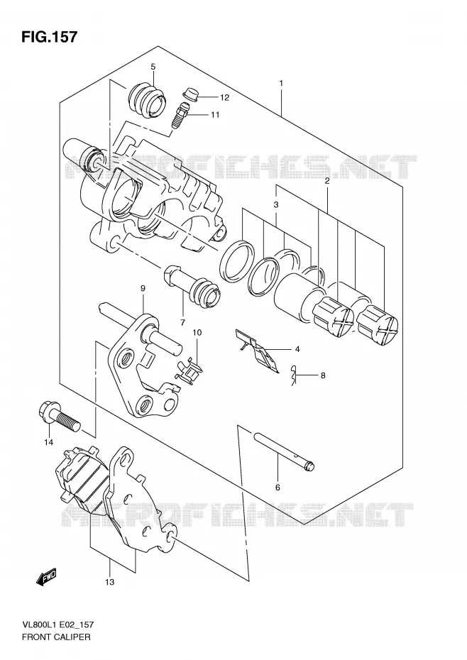 FRONT CALIPER Suzuki MOTO 800 VOLUSIA 2011  VL800CUEL1(E2)