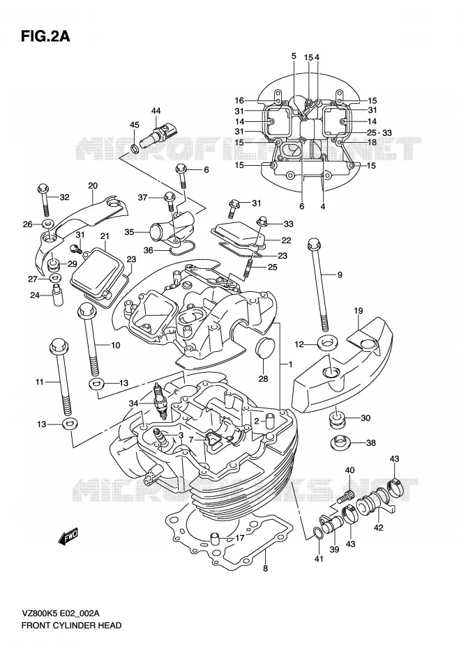 FRONT CILINDERKOP (MODEL K9) Suzuki MOTO 800 MARAUDER 2009  VZ800ZK9(E2)