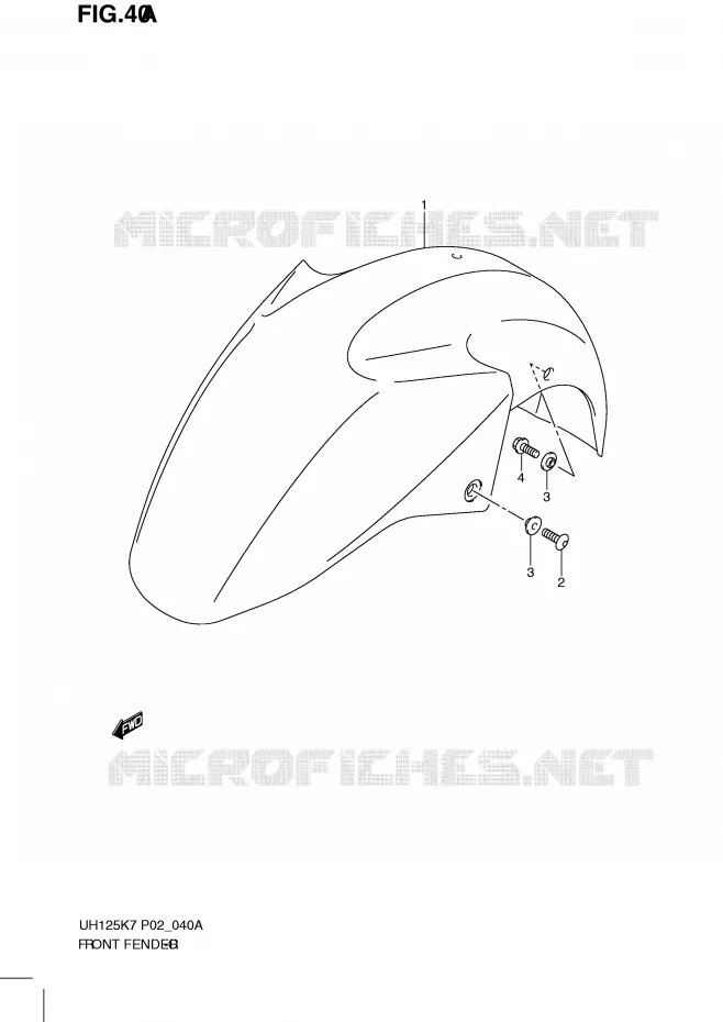 FRONT FENDER (MODEL K8) Suzuki SCOOTER 125 BURGMAN 2010  UH125GL0(P2)