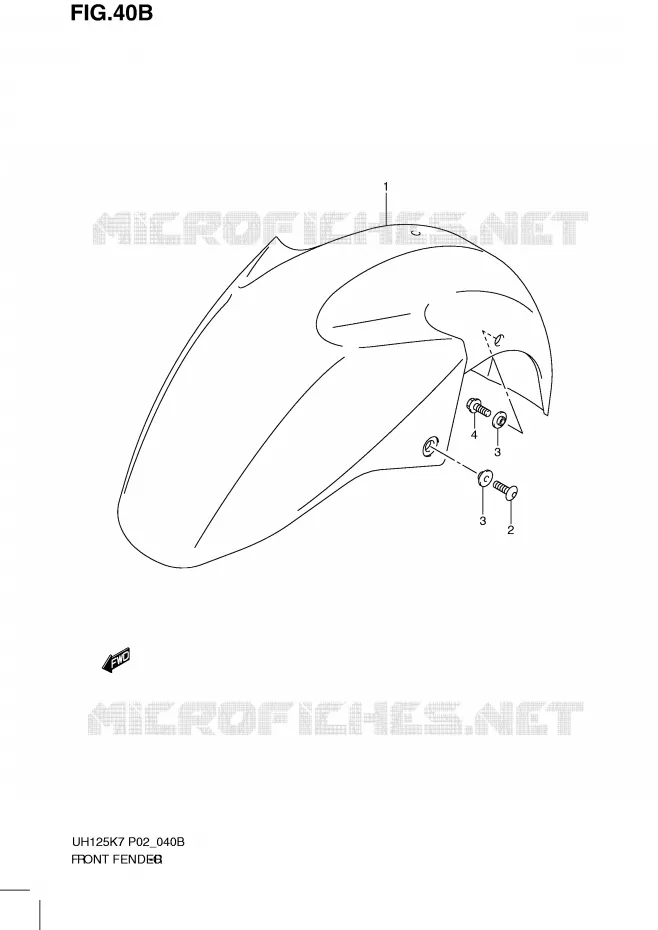 FRONT FENDER (MODEL K9) Suzuki SCOOTER 125 BURGMAN 2011  UH125GL0(P2)
