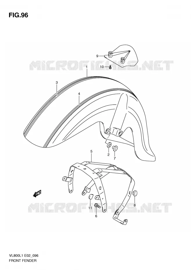 FRONT FENDER (VL800CL1 E24) Suzuki MOTO 800 VOLUSIA 2011  VL800CL1(E2)