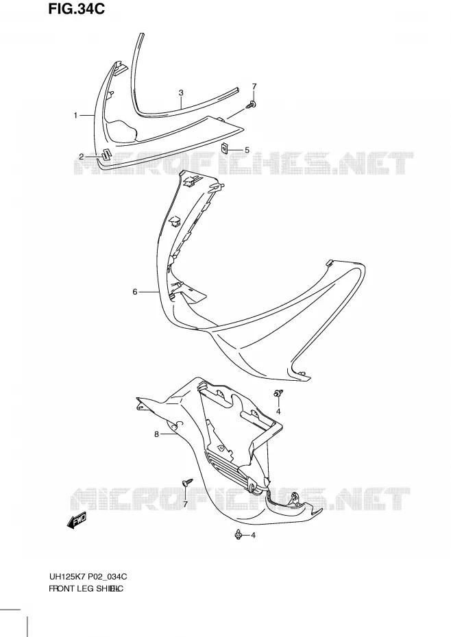 FRONT KUIP (MODEL L0) Suzuki SCOOTER 125 BURGMAN 2010  UH125GL0(P2)