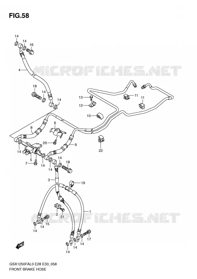 FRONT REMSLANG Suzuki MOTO 1250 GSX-F 2010  GSX1250FAL0(E28/E33)
