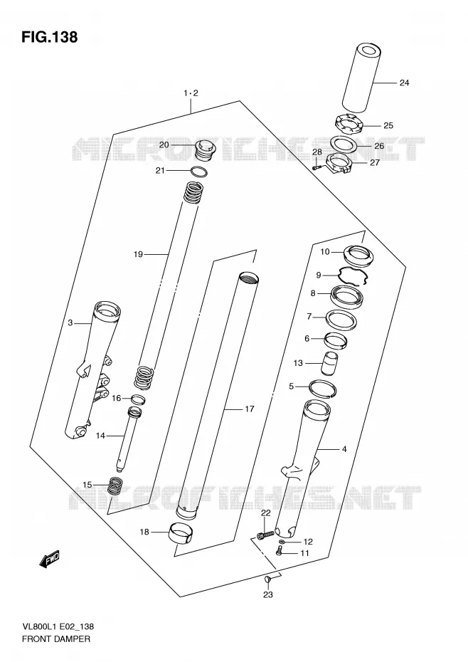 FRONT SCHOKDEMPER Suzuki MOTO 800 VOLUSIA 2011  VL800CL1(E2)