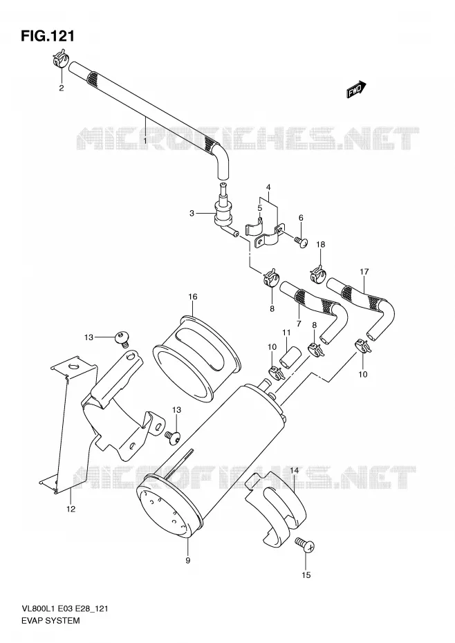 FUEL EVAP SYSTEM (VL800L1 E33) Suzuki MOTO 800 VOLUSIA 2011  VL800L1(E3/E28)