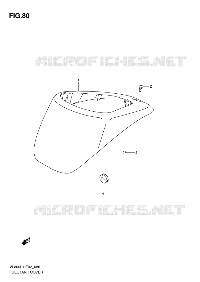 FUEL TANK - COVERS Suzuki MOTO 800 VOLUSIA 2011  VL800UEL1(E2)