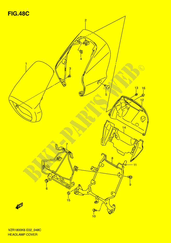 HEADLIGHT COVER (VZR1800L0/UFL0) voor Suzuki INTRUDER 1800 2009