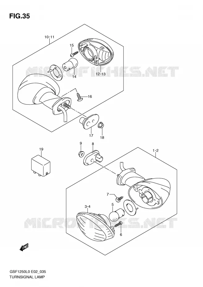 INDICATOREN (E2/E19) Suzuki MOTO 1250 BANDIT-N 2010  GSF1250L0(E2)