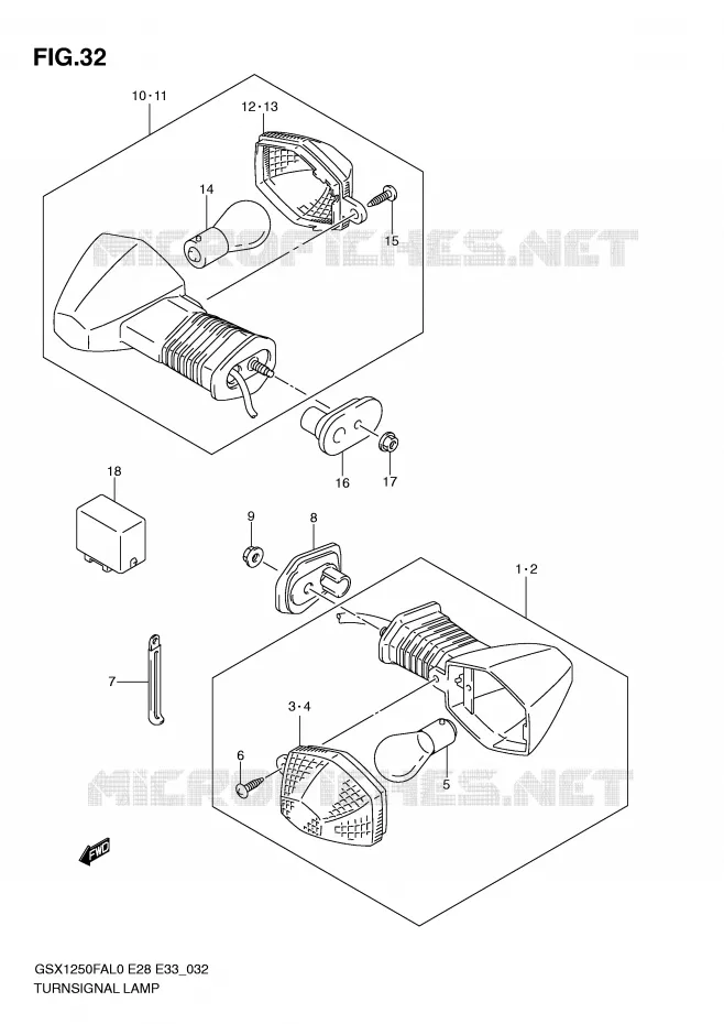 INDICATOREN Suzuki MOTO 1250 GSX-F 2010  GSX1250FAL0(E28/E33)