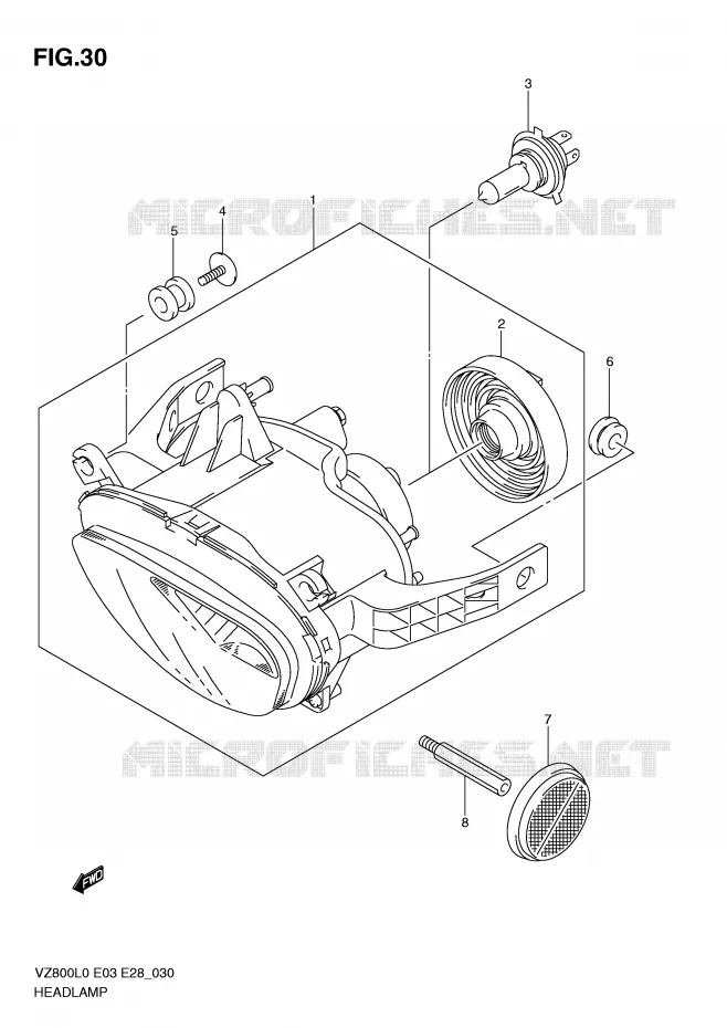 KOPLAMP Suzuki MOTO 800 MARAUDER 2010  VZ800L0(E3/E28)