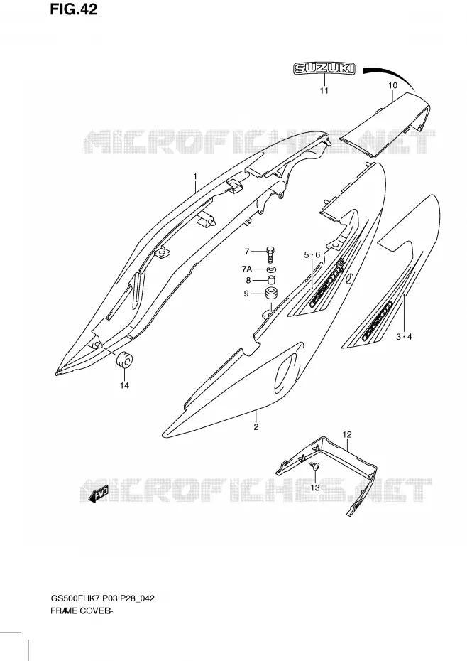 KUIP (MODEL K7) Suzuki MOTO 500 GS-F 2009  GS500FHK9(P3)