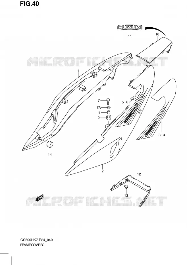 KUIP (MODEL K7) Suzuki MOTO 500 GS-F 2010  GS500FHL0(P24)