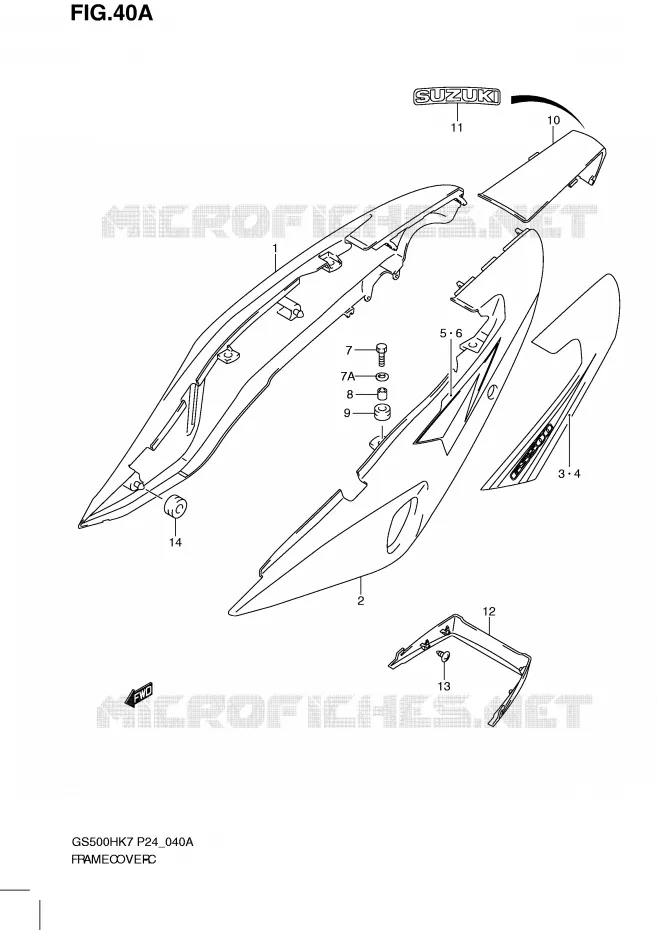 KUIP (MODEL K8) Suzuki MOTO 500 GS-F 2010  GS500FHL0(P24)