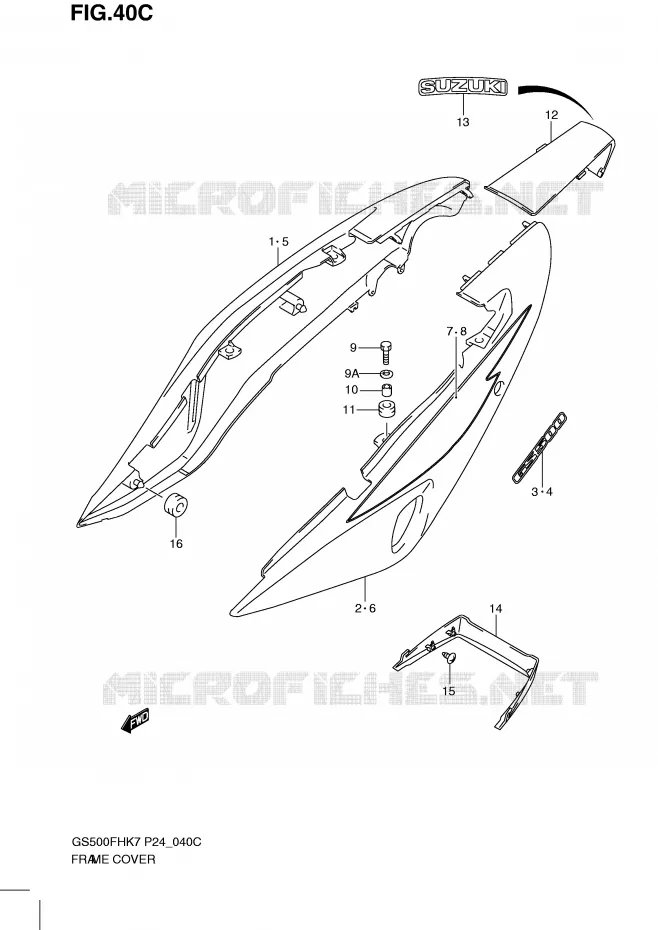 KUIP (MODEL L0) Suzuki MOTO 500 GS-E 2008  GS500HK8(P24)