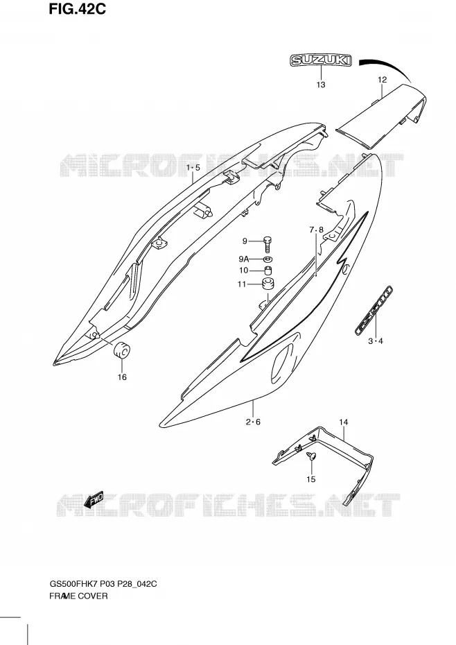 KUIP (MODEL L0) Suzuki MOTO 500 GS-F 2010  GS500FHL0(P3)