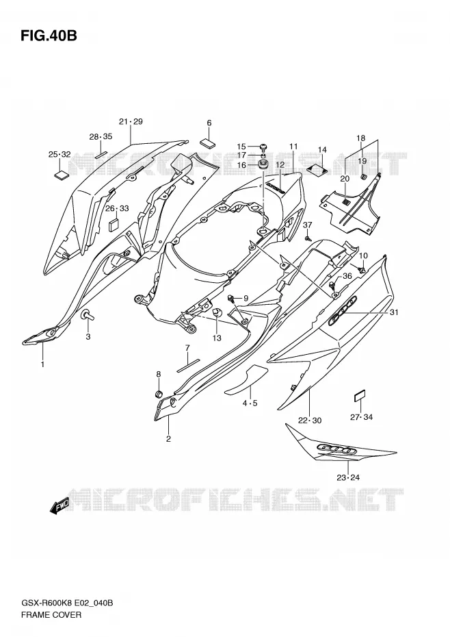 KUIP (MODEL L0) Suzuki MOTO 600 GSX-R 2008  GSX-R600U2K8(E2)