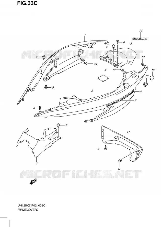 KUIP (MODEL L0) Suzuki SCOOTER 125 BURGMAN 2008  UH125GK8(P2)