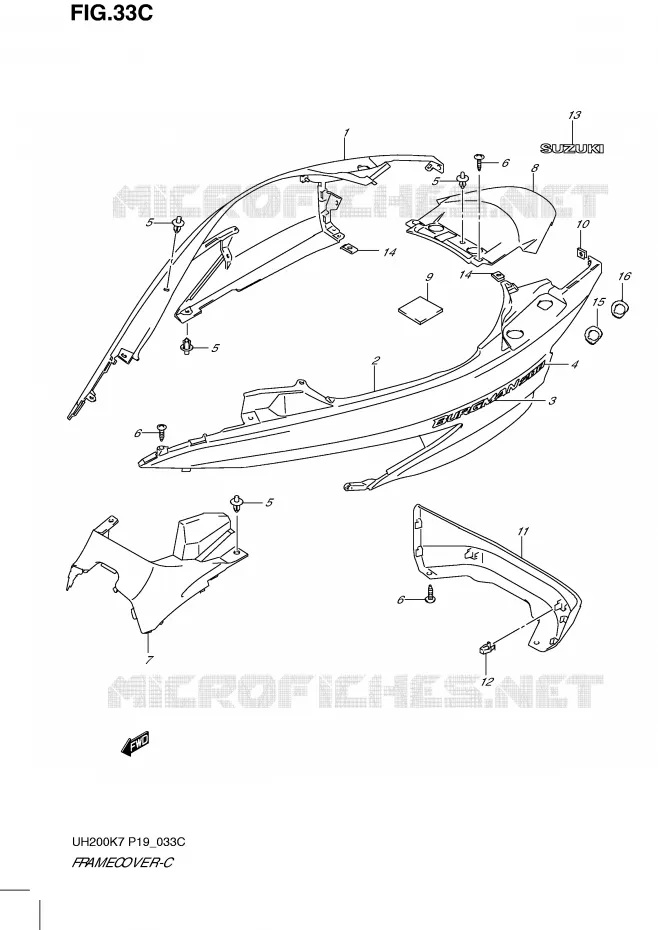 KUIP (MODEL L0) Suzuki SCOOTER 200 BURGMAN 2007  UH200K7(P19)