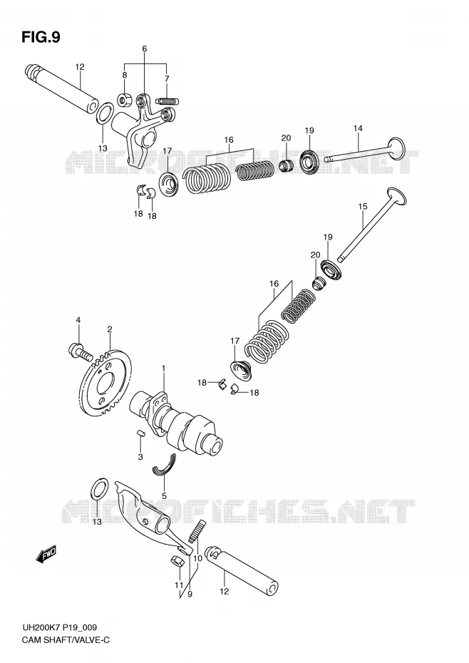 NOKKENAS - VALVES Suzuki SCOOTER 200 BURGMAN 2009  UH200GK9(P19)