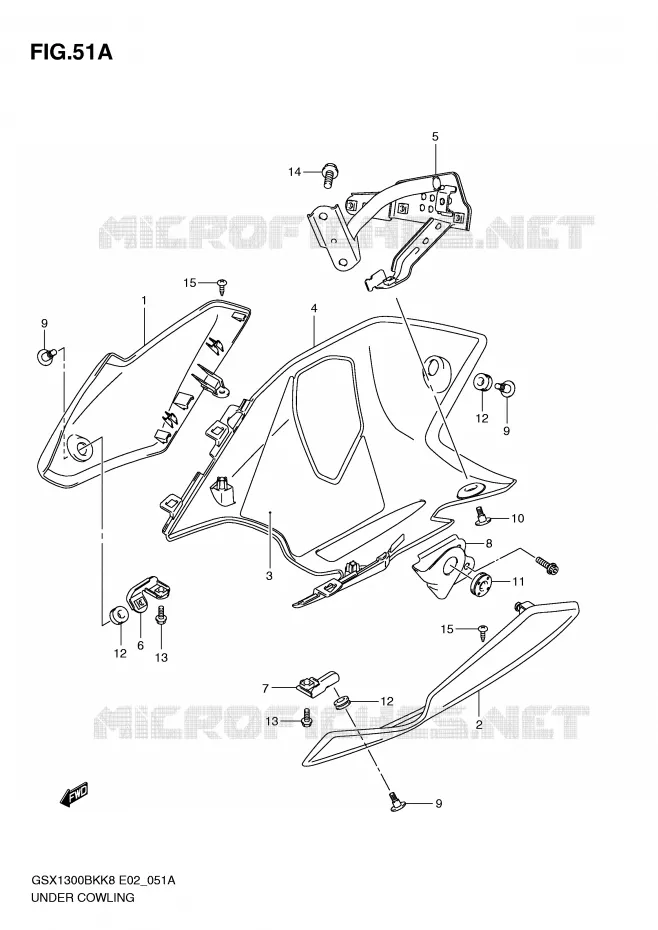 ONDER COWLING (MODEL L0) Suzuki MOTO 1300 B-KING 2009  GSX1300BKAU2K8(E2)