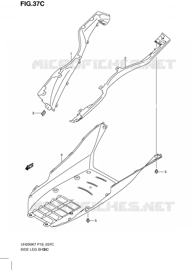 ONDERAANKLEDING (MODEL L0) Suzuki SCOOTER 200 BURGMAN 2007  UH200K7(P19)