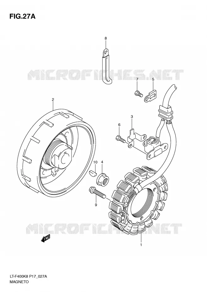 ONTSTEKING (MODEL L0) Suzuki QUAD 400 KINGQUAD 2008  LT-F400K8(P17)