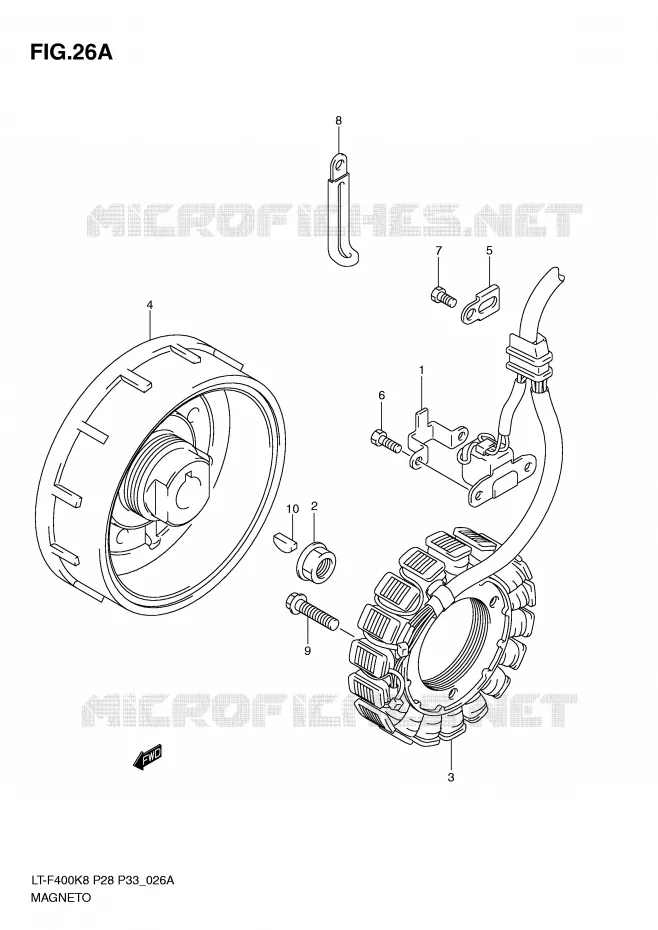ONTSTEKING (MODEL L0) Suzuki QUAD 400 KINGQUAD 2010  LT-F400L0(P28/P33)