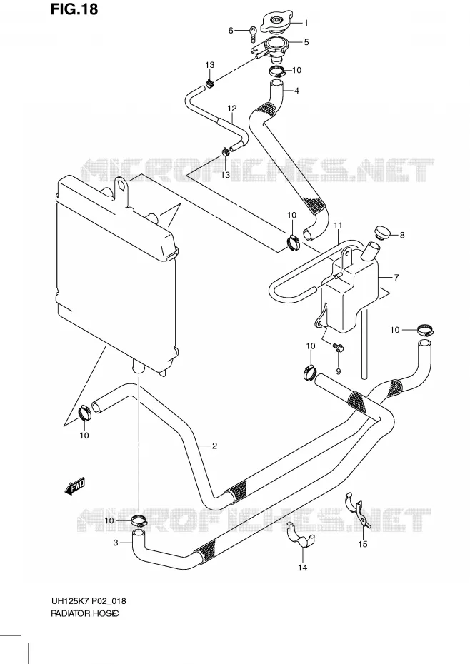 RADIATOR SLANG Suzuki SCOOTER 125 BURGMAN 2012  UH125GL0(P2)
