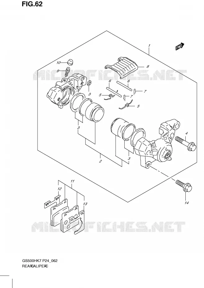 REAR CALIPER Suzuki MOTO 500 GS-E 2009  GS500HK9(P24)