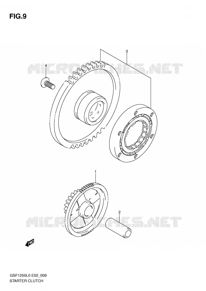 STARTMOTOR CLUTCH Suzuki MOTO 1250 BANDIT-N 2010  GSF1250L0(E2)