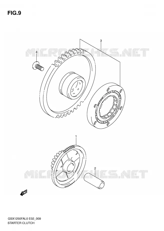 STARTMOTOR CLUTCH Suzuki MOTO 1250 GSX-F 2010  GSX1250FAL0(E2)