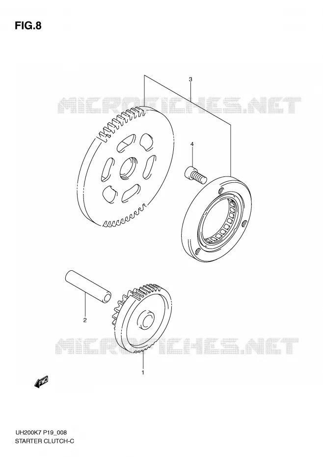 STARTMOTOR CLUTCH Suzuki SCOOTER 200 BURGMAN 2010  UH200GL0(P19)