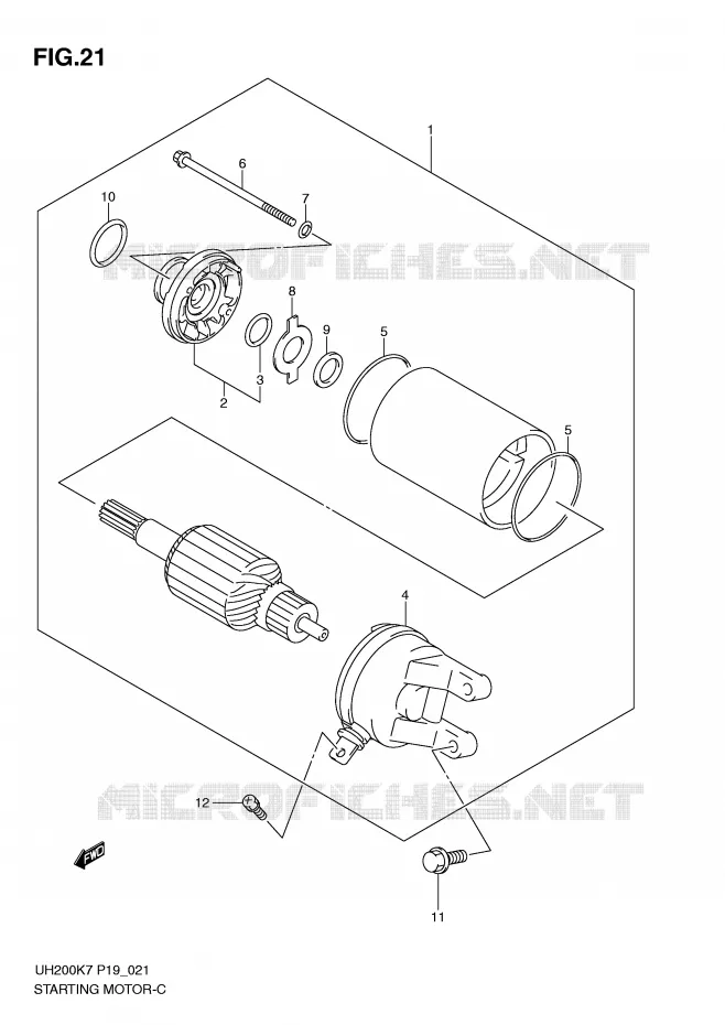 STARTMOTOR Suzuki SCOOTER 200 BURGMAN 2007  UH200K7(P19)