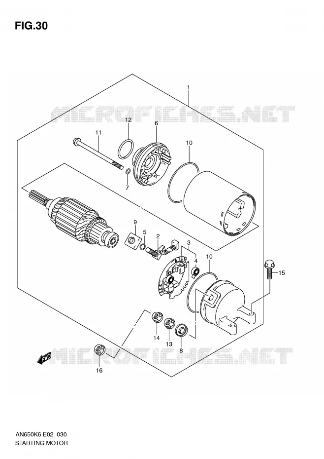 STARTMOTOR Suzuki SCOOTER 650 BURGMAN 2006  AN650AK6(E2)