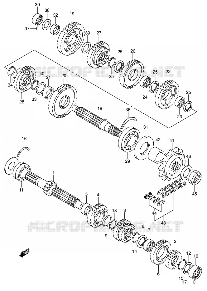 TRANSMISSION Suzuki MOTO 750 GSX-R 2000  GSX-R750Y(E2)