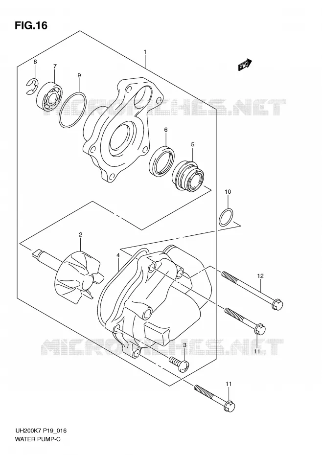 WATERPOMP Suzuki SCOOTER 200 BURGMAN 2010  UH200GL0(P19)