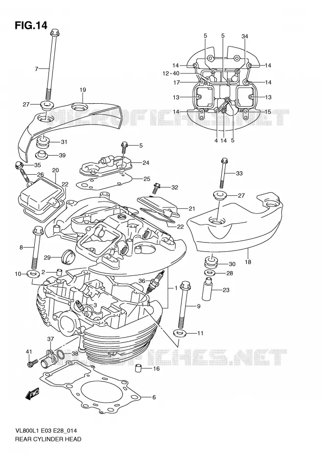 ACHTER CILINDERKOP (VL800CL1 E3) Suzuki MOTO 800 VOLUSIA 2011  VL800L1(E3/E28)
