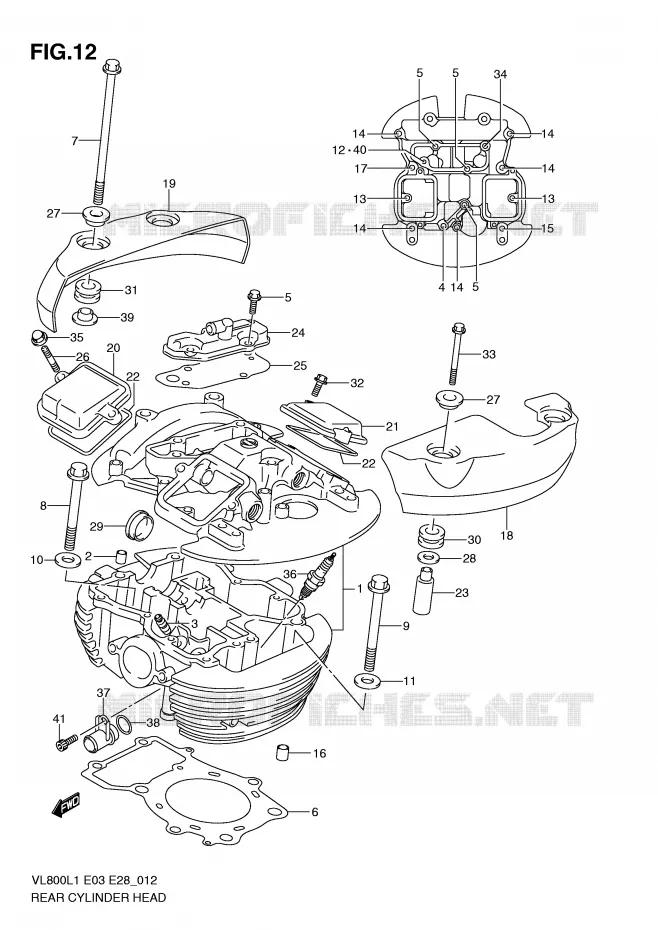 ACHTER CILINDERKOP (VL800L1 E28) Suzuki MOTO 800 VOLUSIA 2011  VL800CL1(E3/E28)
